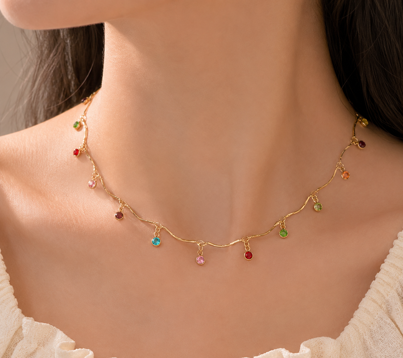 Rainbow Drop Necklace