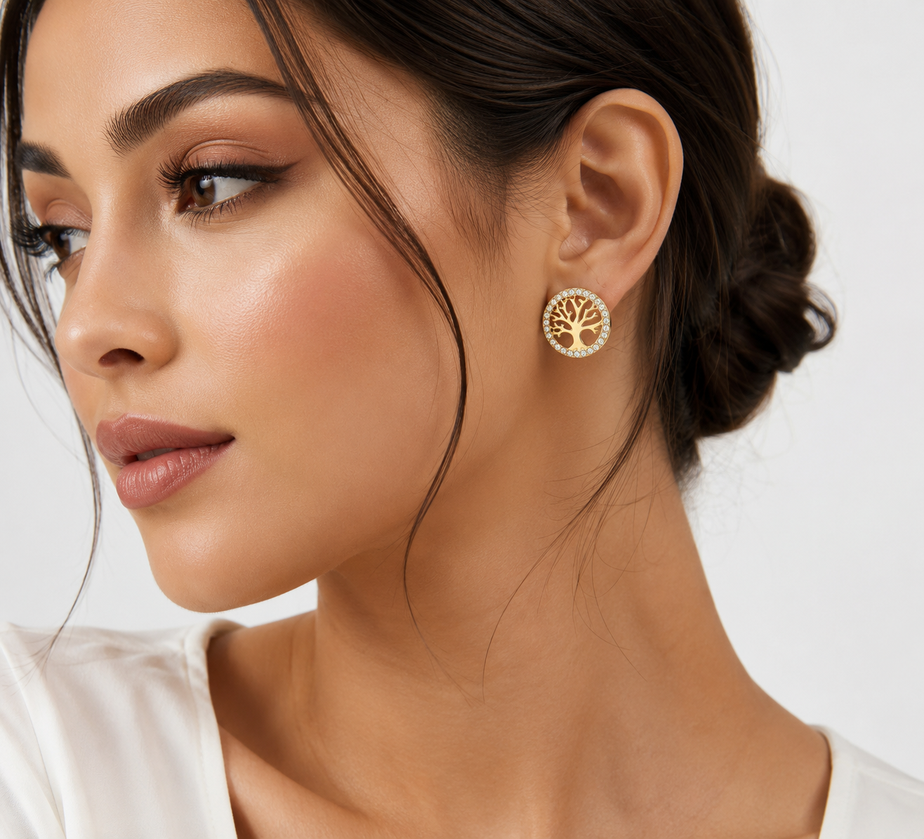 Tree of Life Stud Earrings – Gold