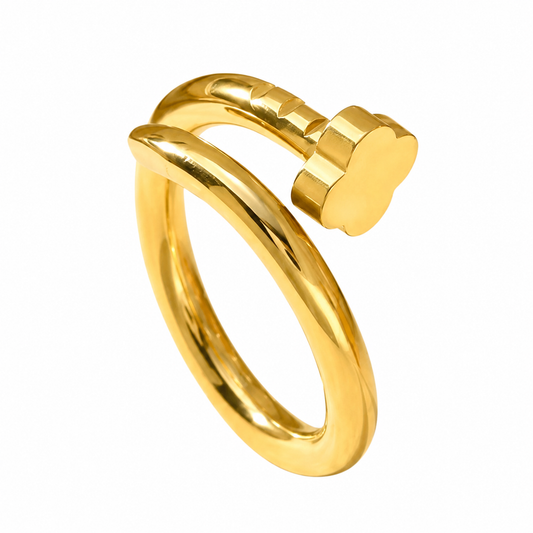 Clover Wrap Stainless Steel Ring – Gold