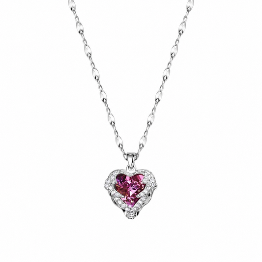 Pink Heart Charm Necklace