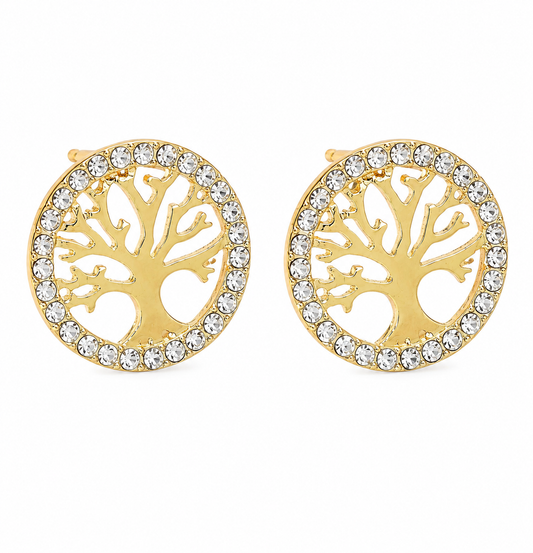 Tree of Life Stud Earrings – Gold
