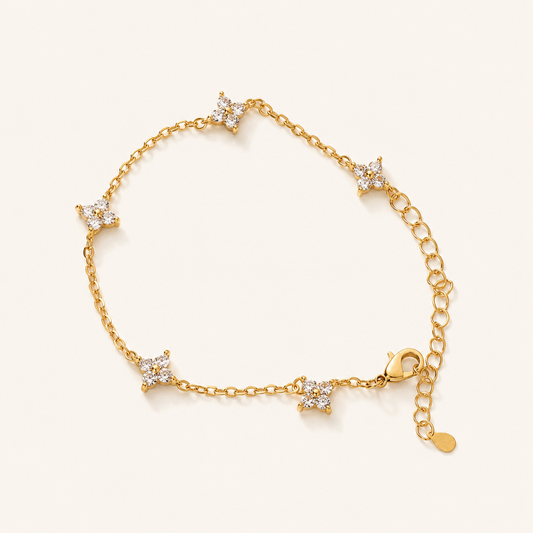 Golden Blossom Crystal Bracelet